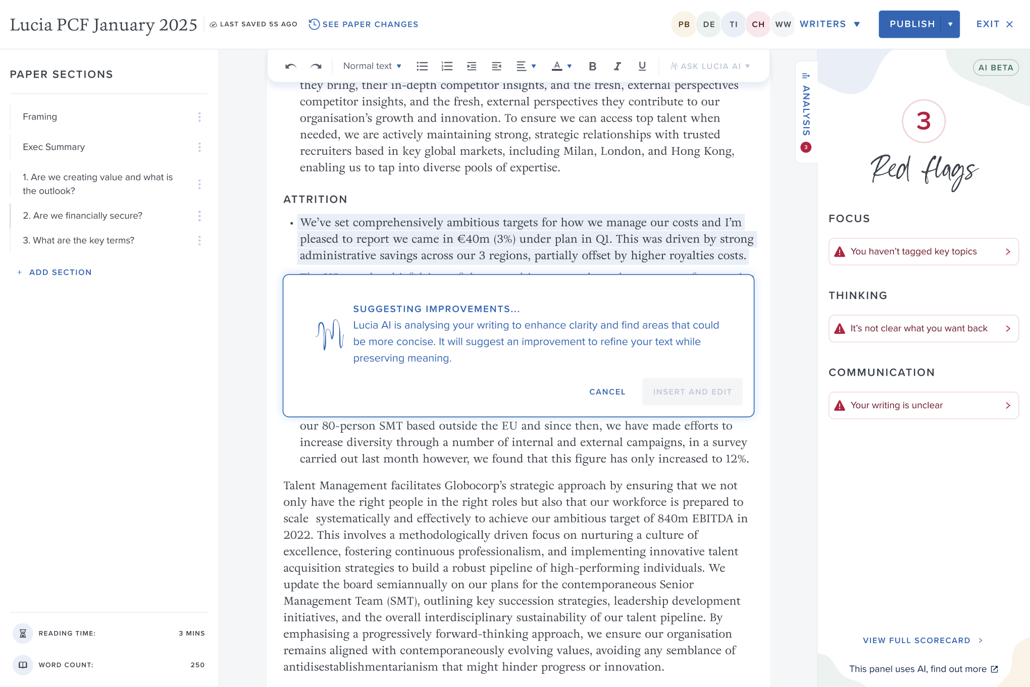 Lucia: Clear and Concise