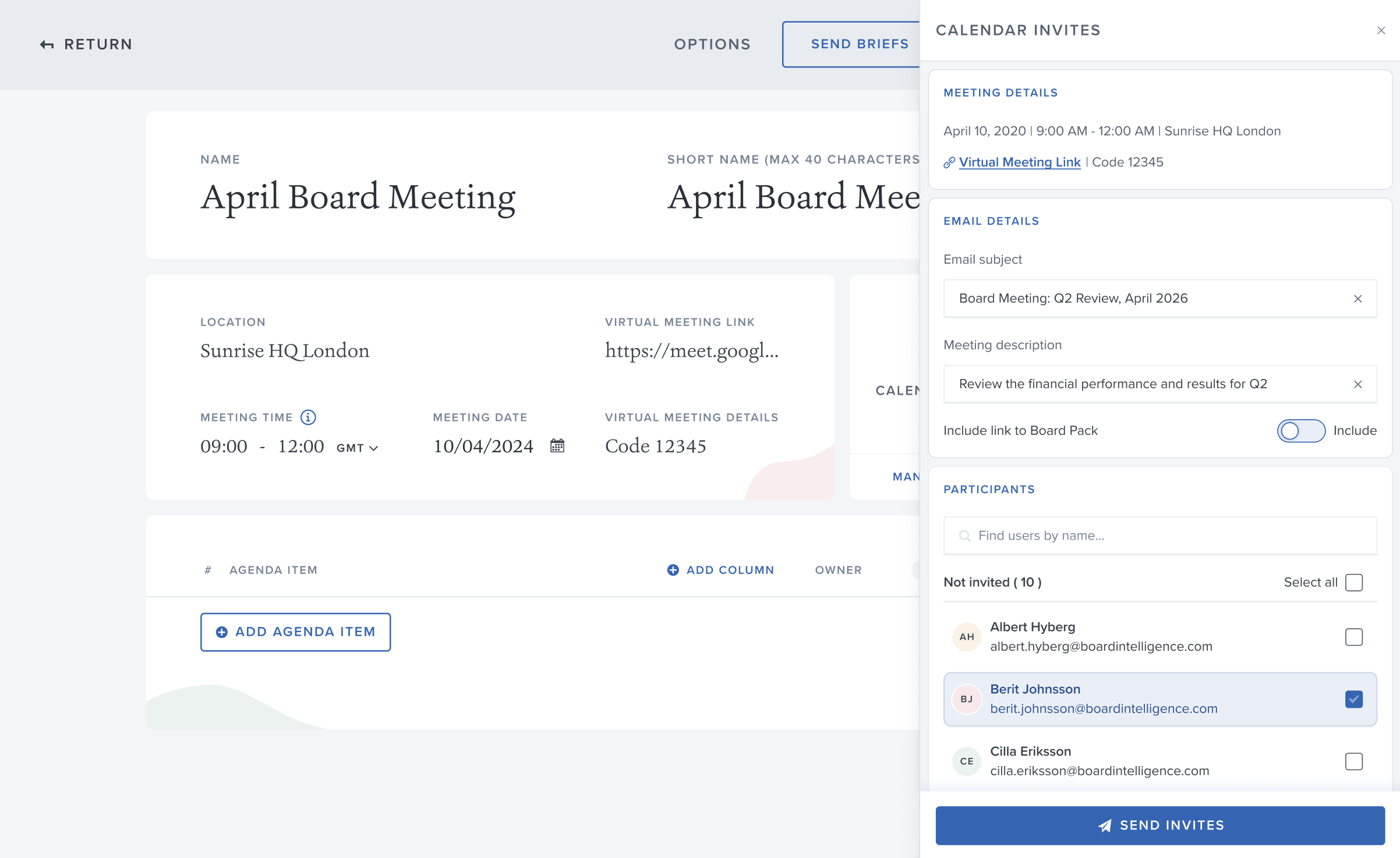 Calendar Invites