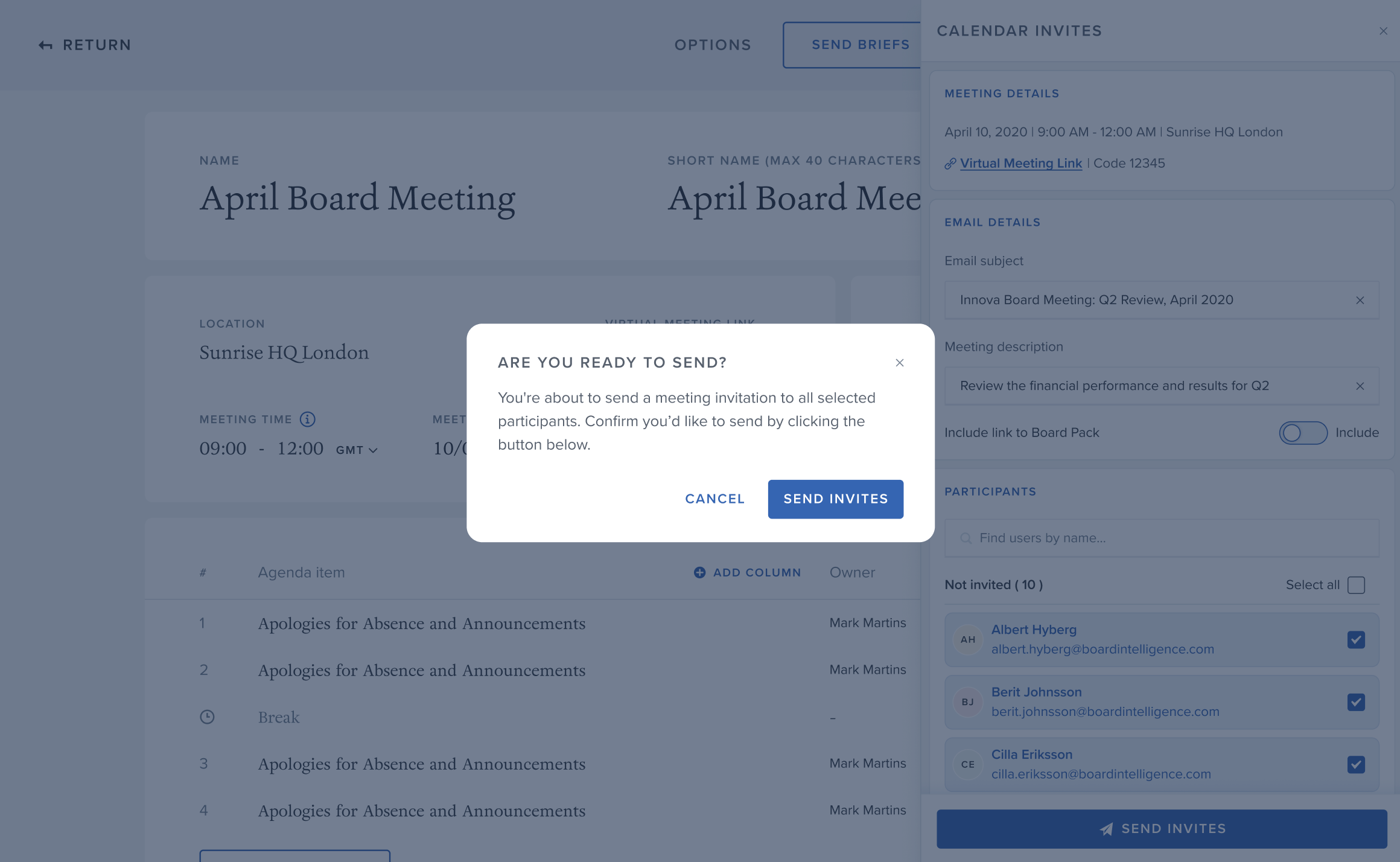 Calendar Invites