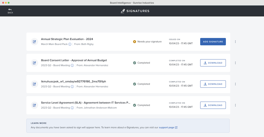 Signing Documents with e-Signatures